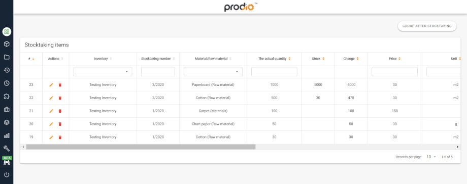 Prospect Software Stocktaking Inventory tracking module helps to prepare stocktaking.